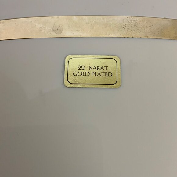 Vintage Square Ivory Tissue Box Holder 22 kt Gold Trim Molded Plastic Bath Decor - Picture 3 of 9